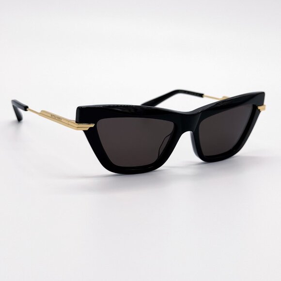 NEW BOTTEGA VENETA BV1241S 001 SUNGLASSES WOMEN BLACK GOLD CAT EYE SUNGLASSES - Picture 5 of 10